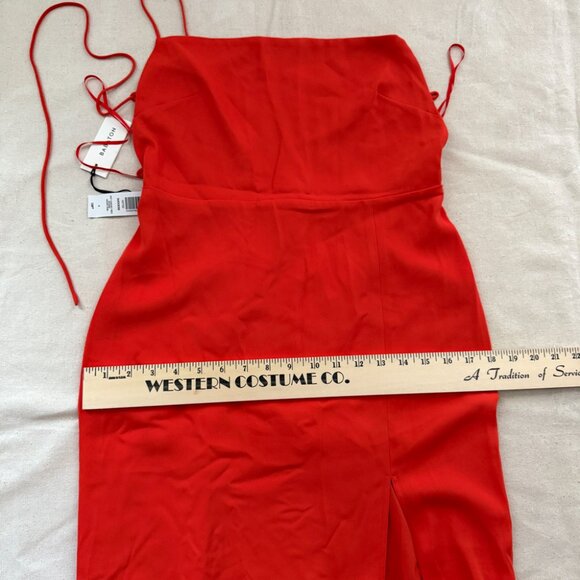 *NWT* Babaton | Success Matte Satin Midi Dress - Sz 6 / Hot Cheeky Red - Picture 12 of 12
